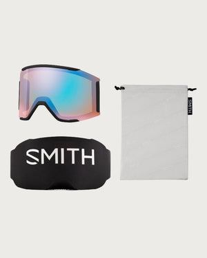 Smith Squad MAG Goggles (Medium Fit) - Black ChromaPop Sun Blue Mirror Goggles Smith 