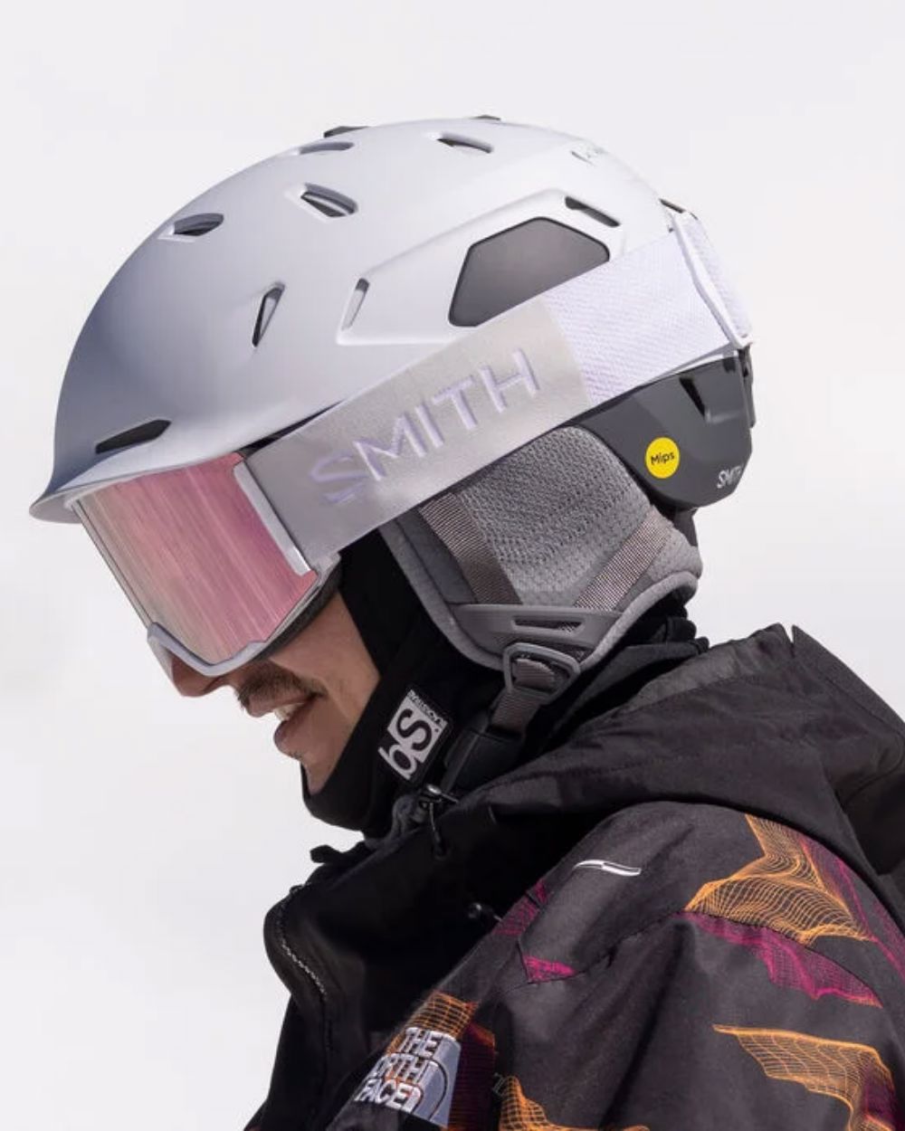 Smith Squad MAG Goggles (Medium Fit) - White Vapor ChromaPop Everyday Rose Gold Mirror Goggles Smith 