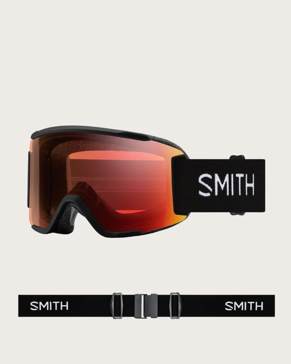 Smith Squad S Goggles (Small) - Black ChromaPop Pro Photochromic Red Mirror Goggles Smith 
