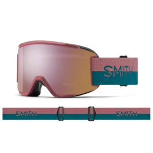 Smith Squad S Goggles (Small Fit) - Chalk Rose Split ChromaPop Everyday Rose Gold Mirror Goggles Smith 