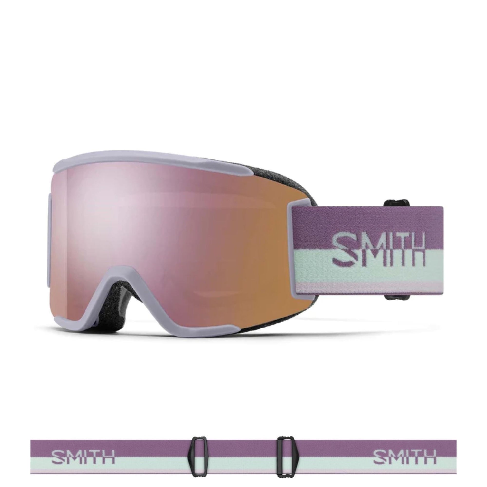 Smith Squad S Goggles (Small Fit) - Lunar Fog Split ChromaPop Everyday Rose Gold Mirror Goggles Smith 