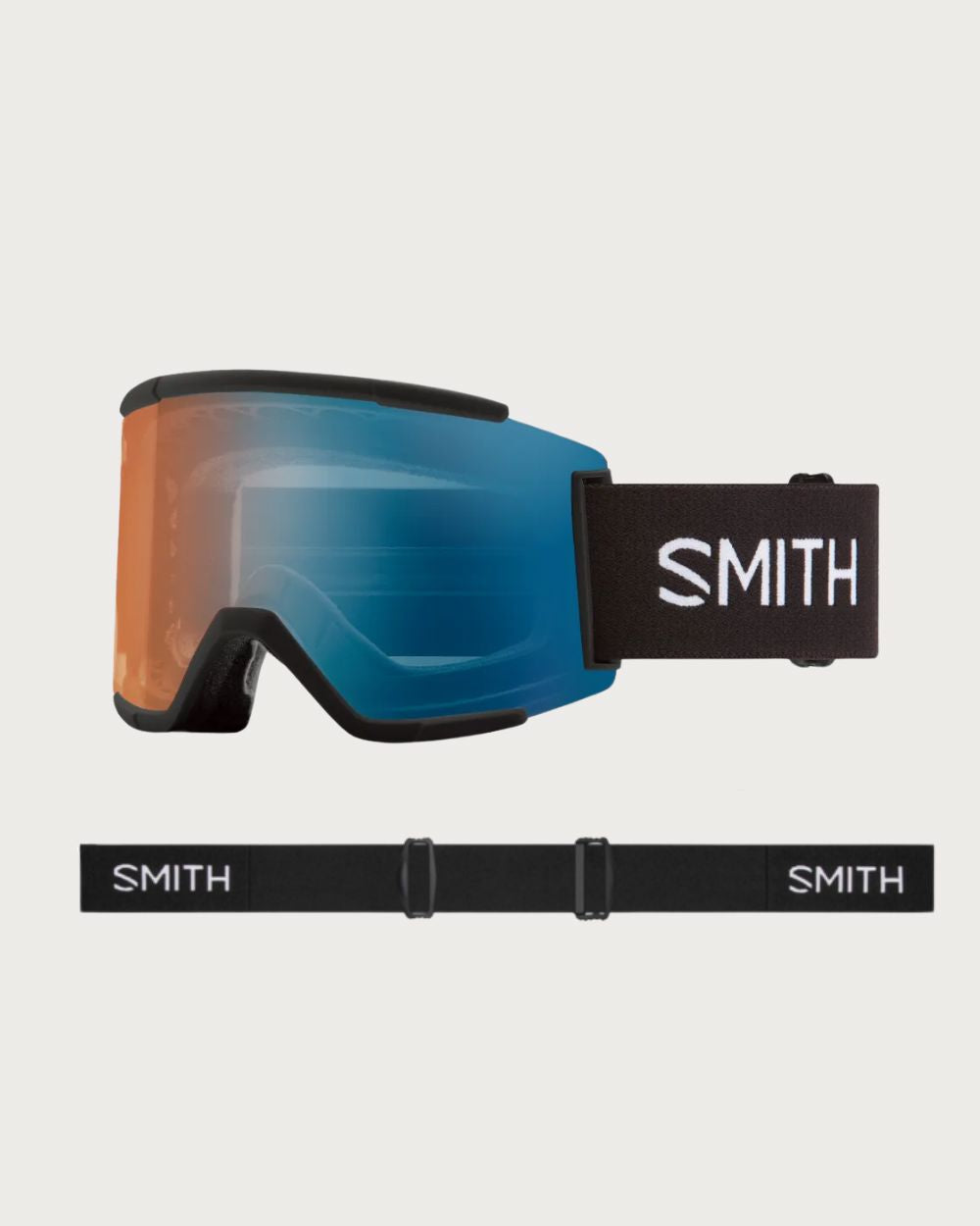 Smith Squad XL (Large Fit) Goggles - Black ChromaPop Pro Photochromic Blue Mirror Goggles Smith 