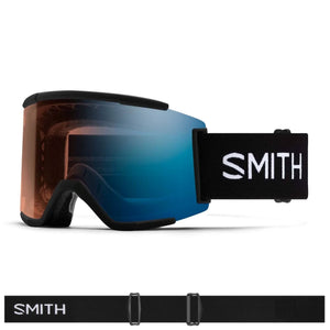 Smith Squad XL (Large Fit) Goggles - Black ChromaPop Pro Photochromic Blue Mirror Goggles Smith 