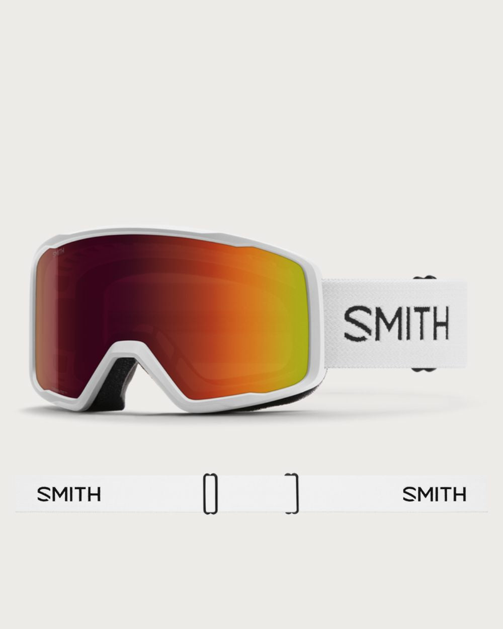 Smith Tribute Goggle - White Red Sol-X Mirror Goggles Smith 