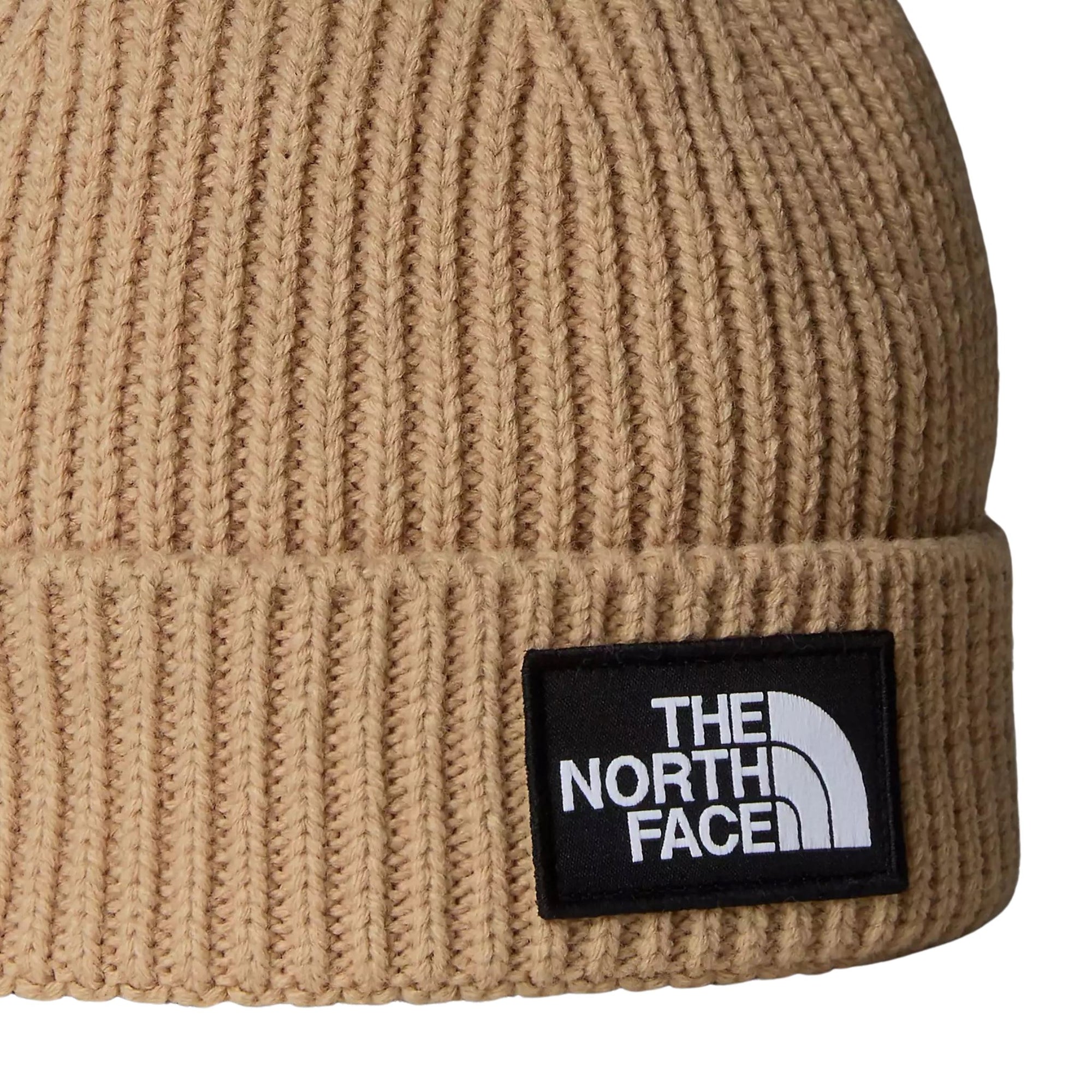 The North Face Logo Box Cuff Beanie - Khaki Stone Beanies The North Face 