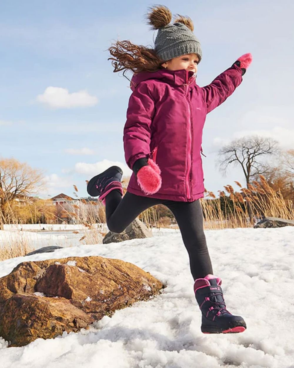 Toddler Kamik Stance Waterproof Boots - Navy Magenta Footwear Kamik 