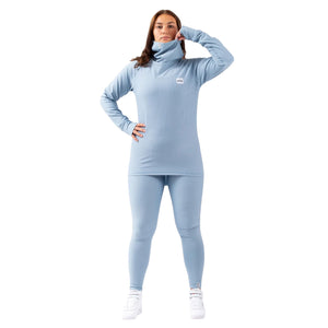 Womens Eivy Icecold Rib Thermal Gaiter Top - Faded Fog Thermals Eivy 