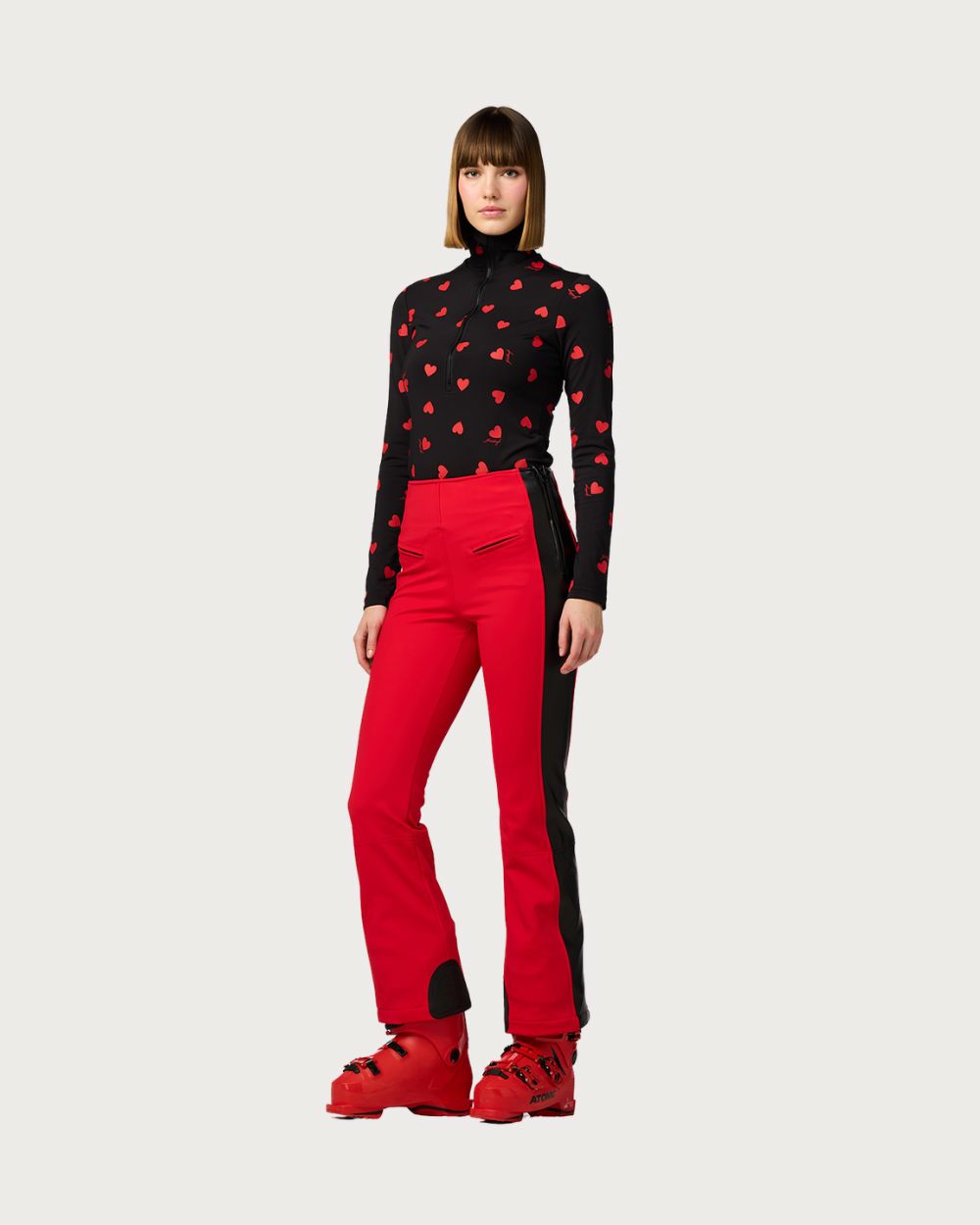 Womens Goldbergh Aimi Ski Pully - Black and Flame Thermals Goldbergh 