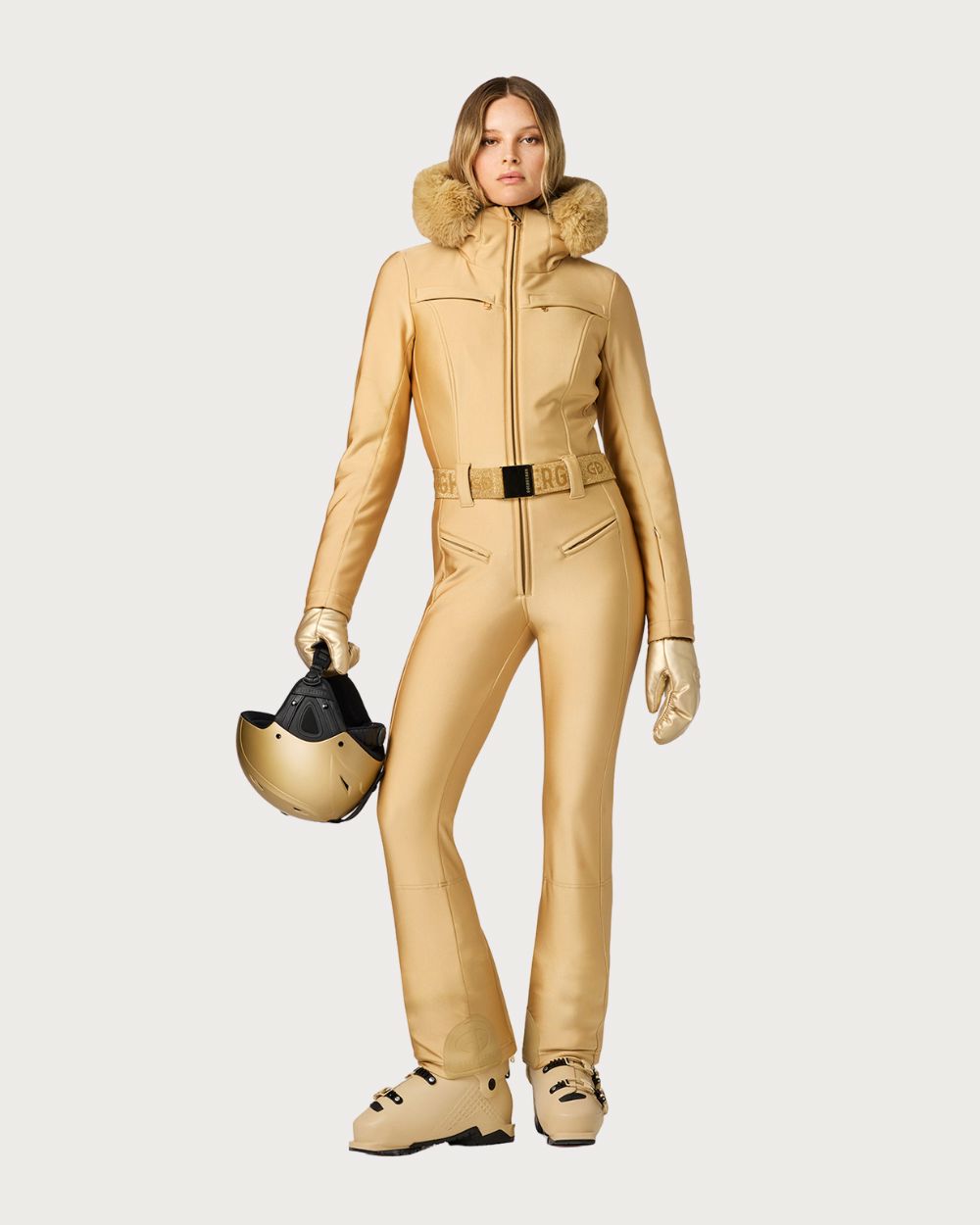 Womens Goldbergh Char Ski Suit - Rich Gold One Piece Suits Goldbergh 