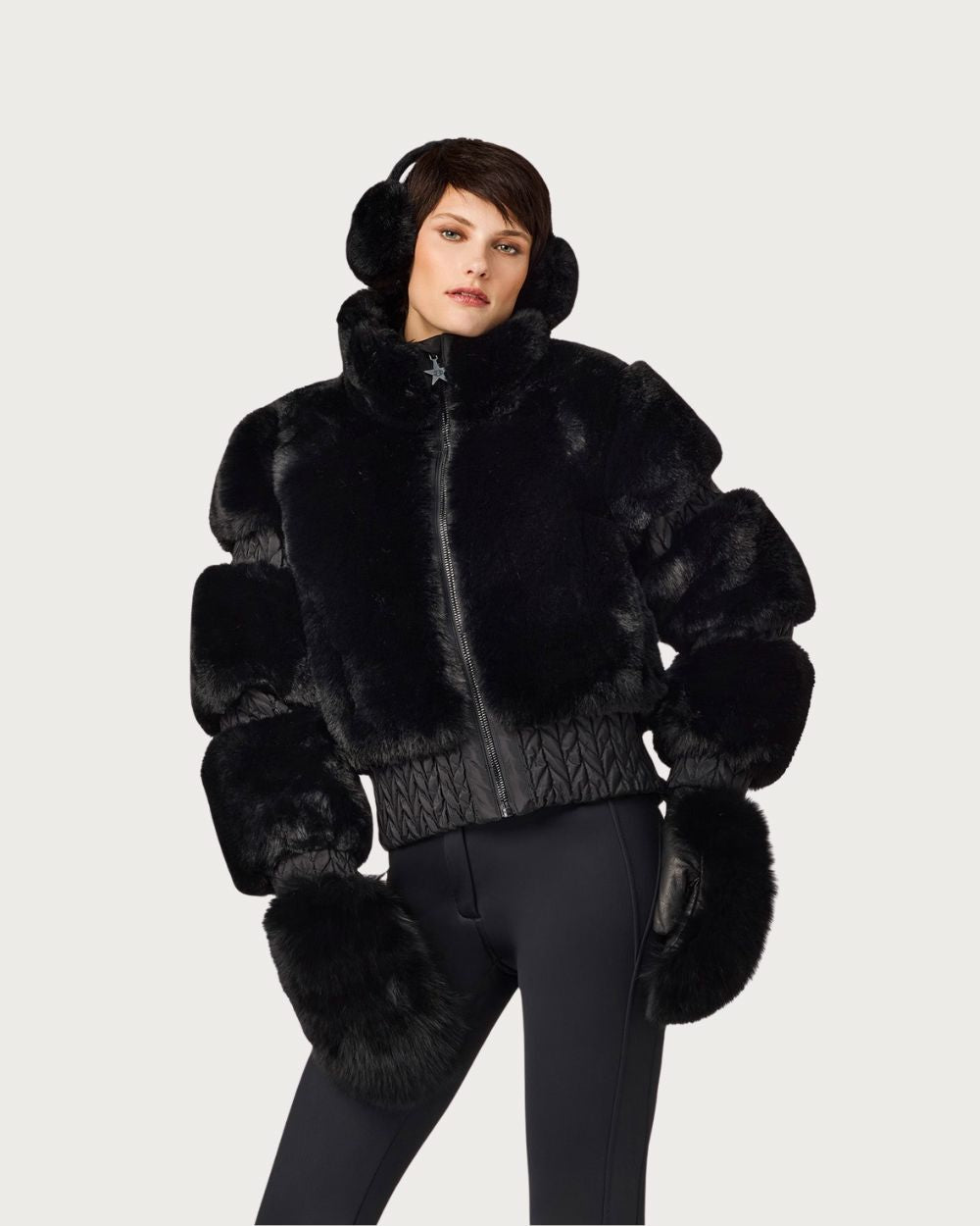 Womens Goldbergh Furry Jacket - Black Jackets Goldbergh 