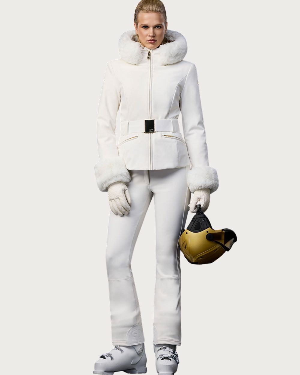 Womens Goldbergh GOLD Prezioso Faux Border Jacket - Snow White Jackets Goldbergh 