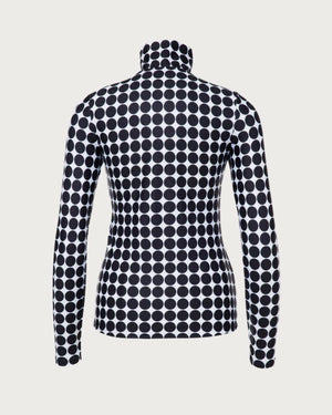 Womens Goldbergh Impress Ski Pully Long Sleeve - Black Retro Dot Thermals Goldbergh 