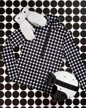 Womens Goldbergh Impress Ski Pully Long Sleeve - Black Retro Dot Thermals Goldbergh 