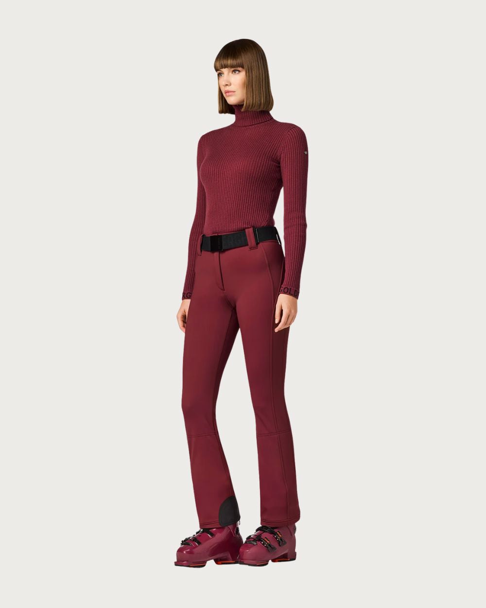 Womens Goldbergh Mira Long Sleeve Knit Sweater - Vino Rosso Knitwear Goldbergh 