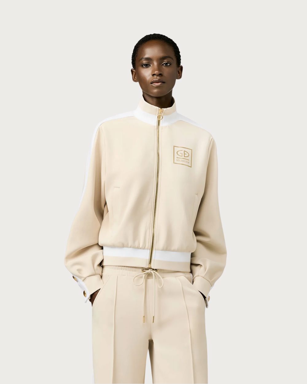 Womens Goldbergh Monaco Track Jacket - Champagne Après Jackets Goldbergh 