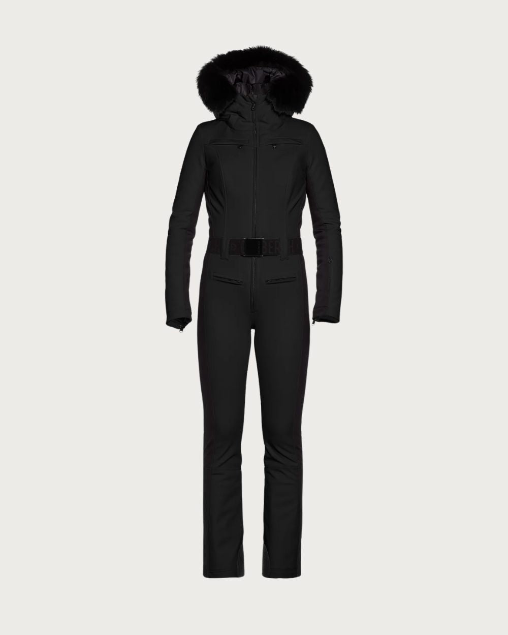 Womens Goldbergh Parry Ski Suit Faux Fur - Black - 25 One Piece Suits Goldbergh 