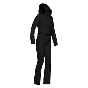 Womens Goldbergh Parry Ski Suit (Faux Fur) - Black One Piece Suits Goldbergh 