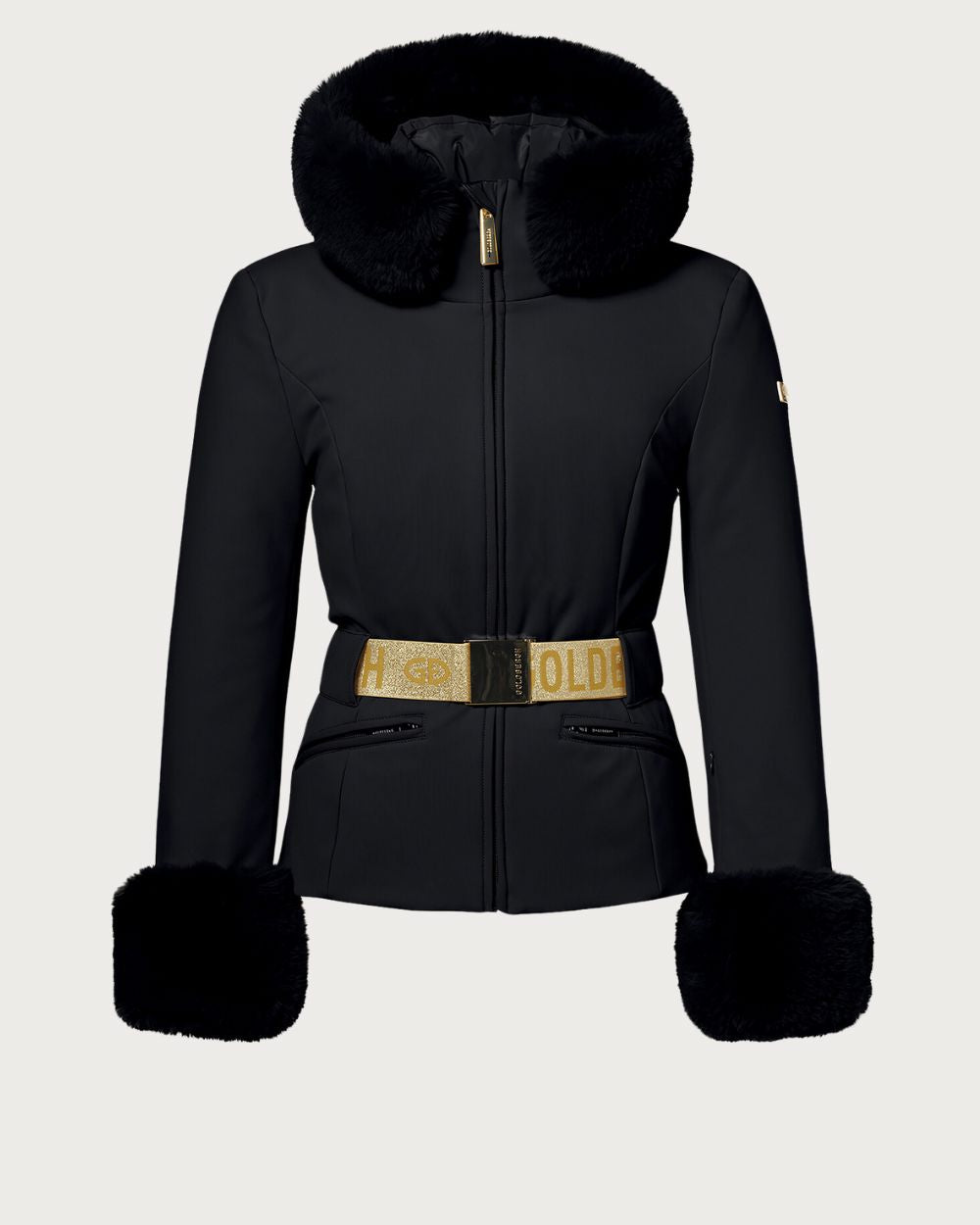 Womens Goldbergh Prezioso Faux Border Jacket - Black Jackets Goldbergh 34 INTL / 6 AU 