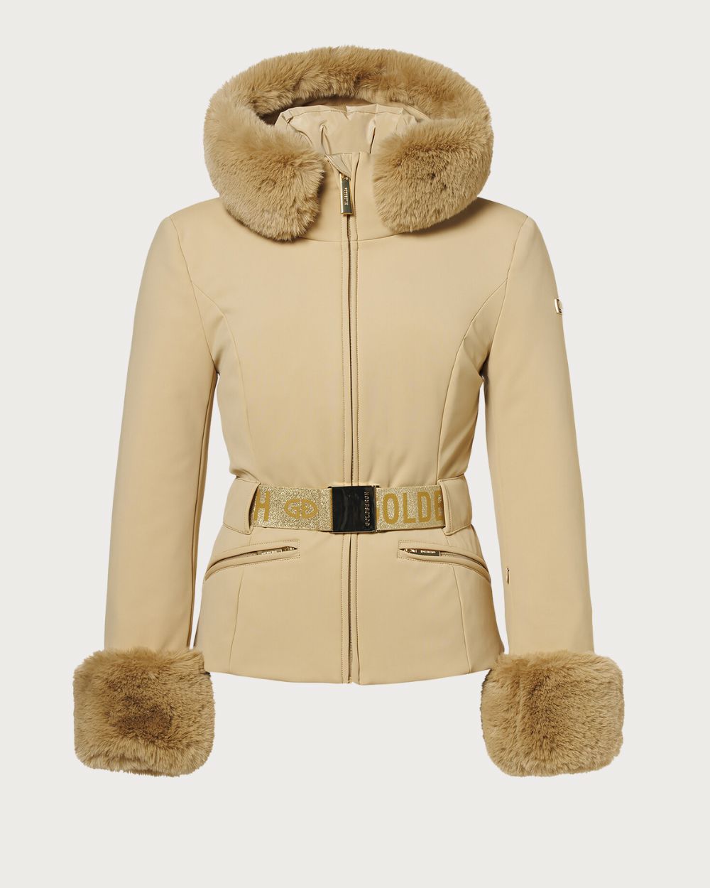 Womens Goldbergh Prezioso Faux Border Jacket - Caramello Jackets Goldbergh 34 INTL / 6 AU 