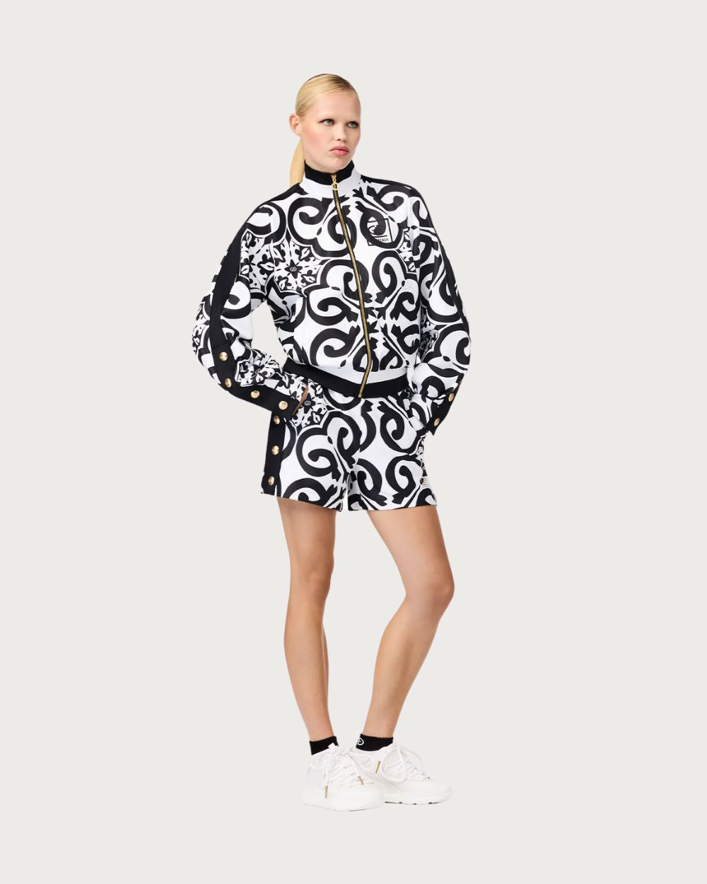 Womens Goldbergh Solara Track Jacket - Black and White Après Jackets Goldbergh 