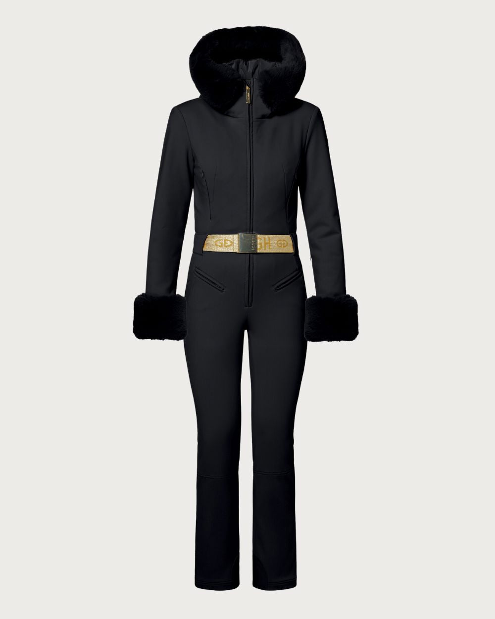 Womens Goldbergh Vita Faux Border Ski Suit - Black One Piece Suits Goldbergh 36 INTL / 8 AU 