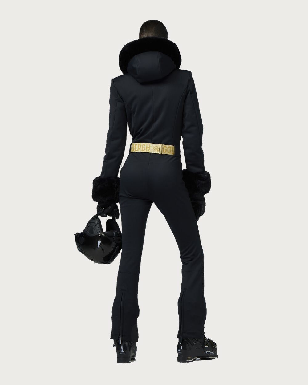 Womens Goldbergh Vita Faux Border Ski Suit - Black One Piece Suits Goldbergh 