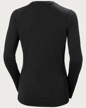 Womens Helly Hansen LIFA Merino Midweight Thermal Crew - Black Thermals Helly Hansen 