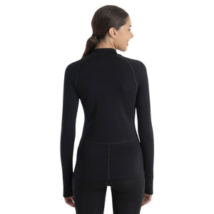 Womens Icebreaker 300 MerinoFine Polar Long Sleeve Half Zip - Black