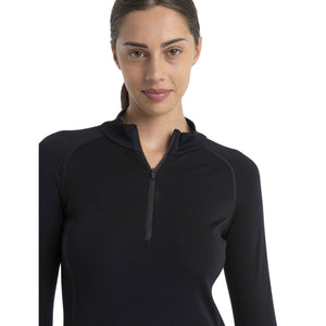 Womens Icebreaker 300 MerinoFine Polar Long Sleeve Half Zip - Black