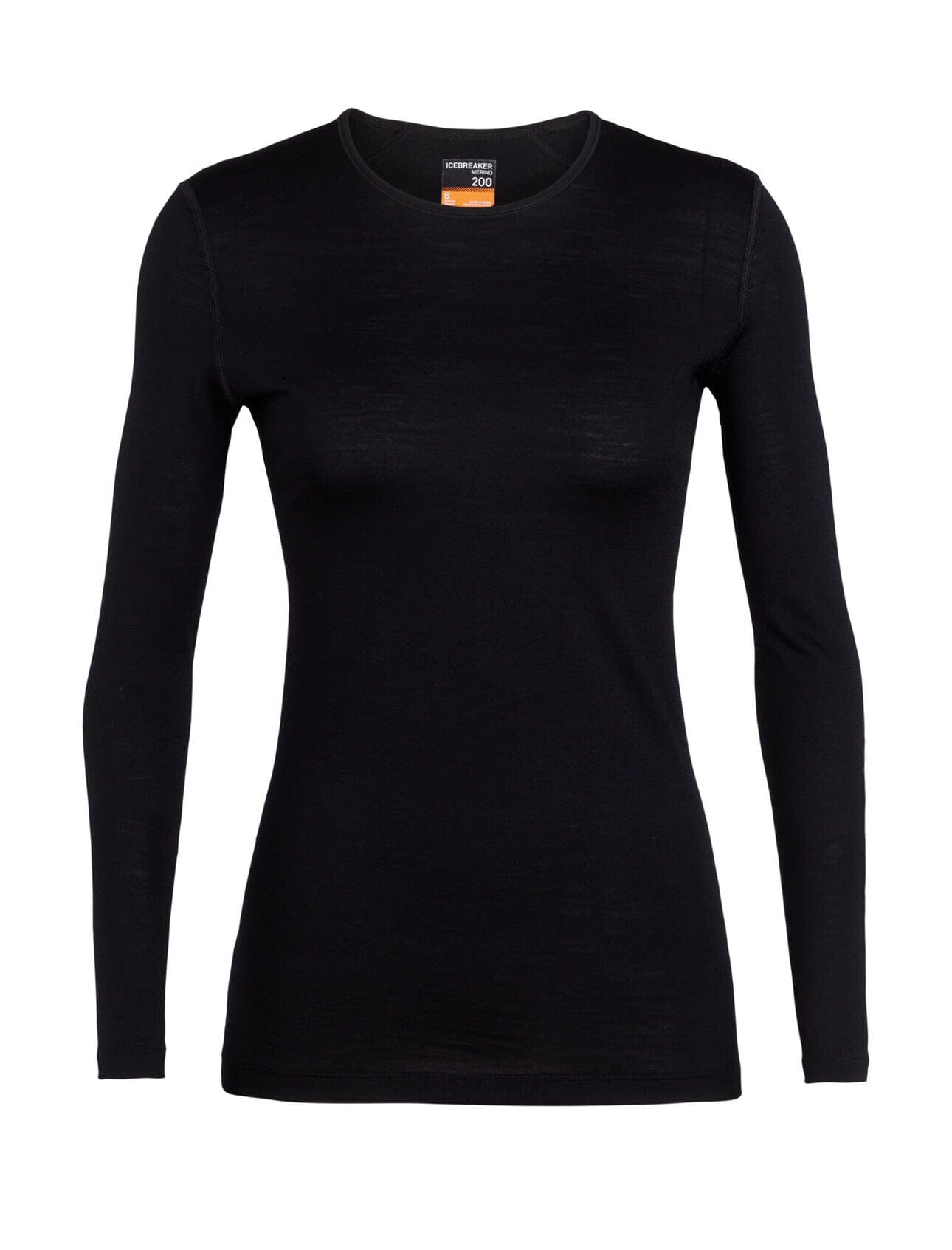 Womens Icebreaker Merino 200 Oasis Thermal Long Sleeve Crewe - Black Thermals Icebreaker 