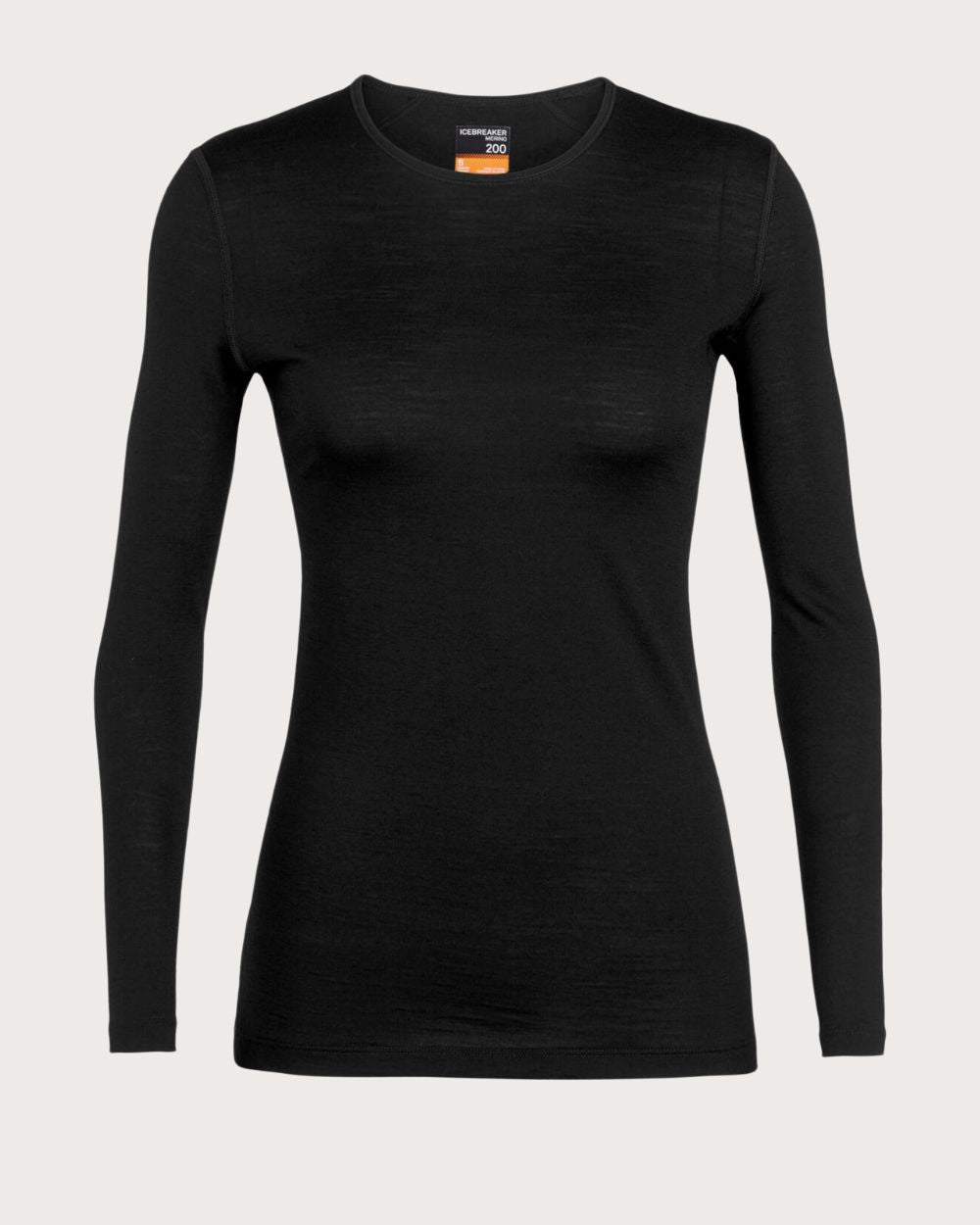 Womens Icebreaker Merino 200 Oasis Thermal Long Sleeve Crewe - Black Thermals Icebreaker 