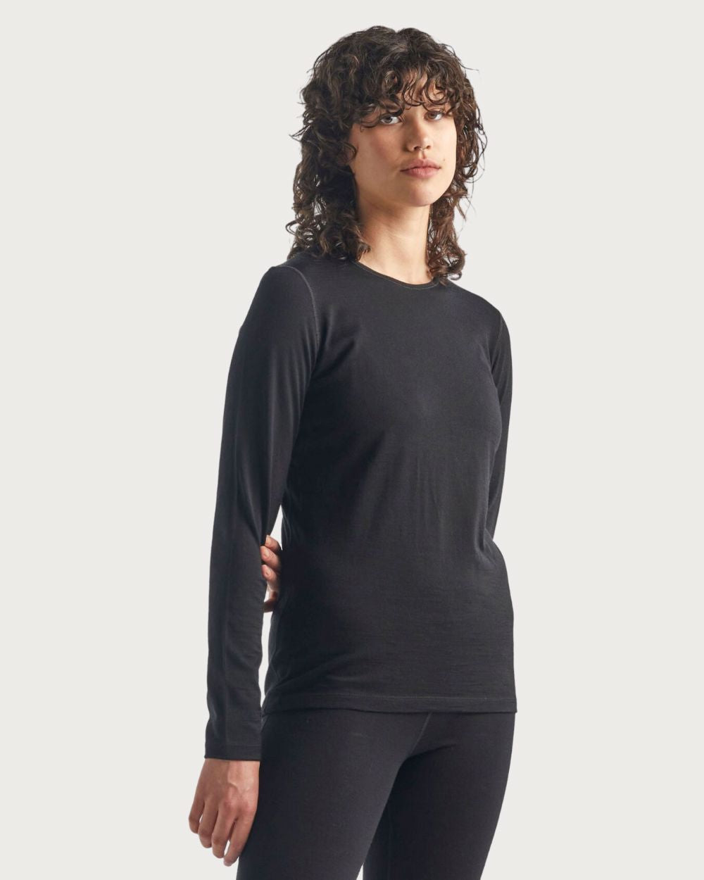 Womens Icebreaker Merino 200 Oasis Thermal Long Sleeve Crewe - Black Thermals Icebreaker 