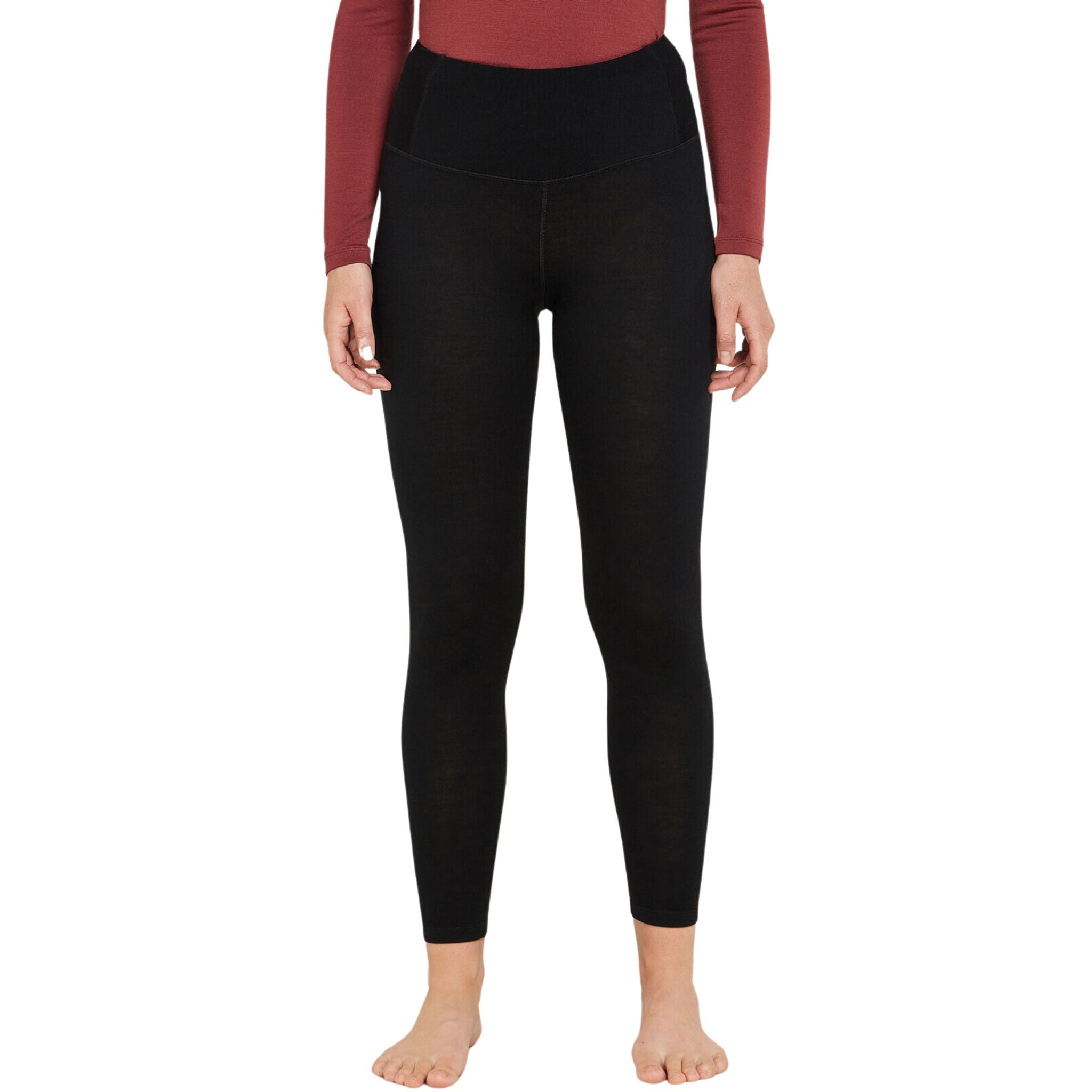 Womens Icebreaker Merino 260 Tech High Rise Leggings - Black Thermals Icebreaker 