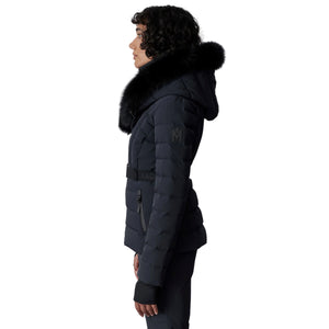 Womens Mackage Elita-Z Down Ski Jacket Real Fur - Black