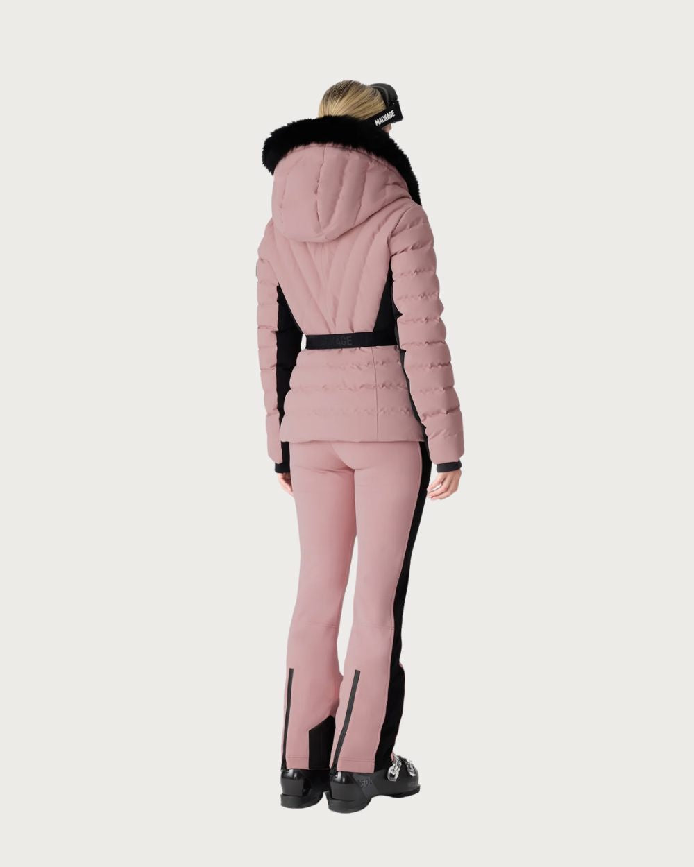 Womens Mackage Elita-ZR Down Ski Jacket Real Fur - Blush Jackets Mackage 