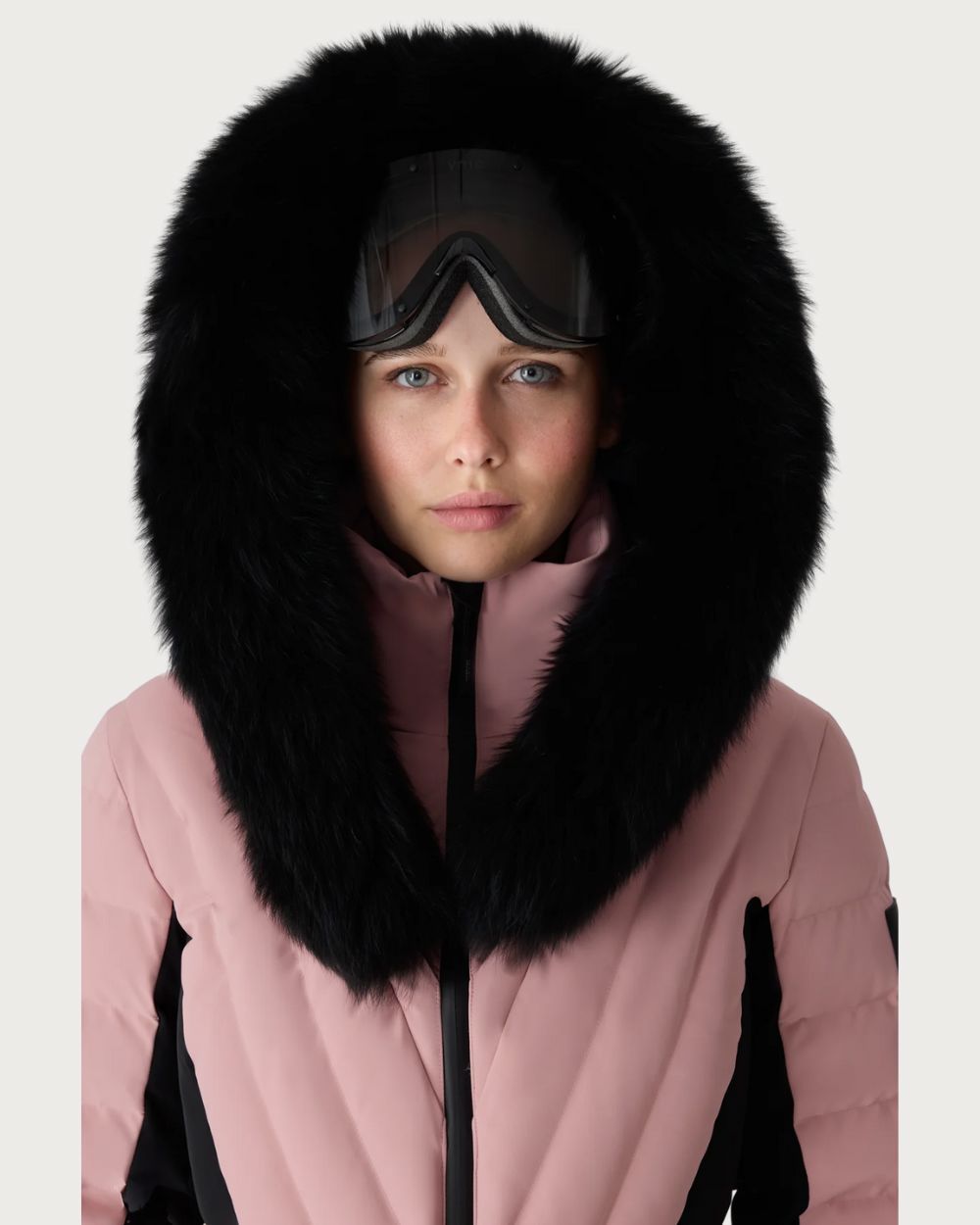 Womens Mackage Elita-ZR Down Ski Jacket Real Fur - Blush Jackets Mackage 