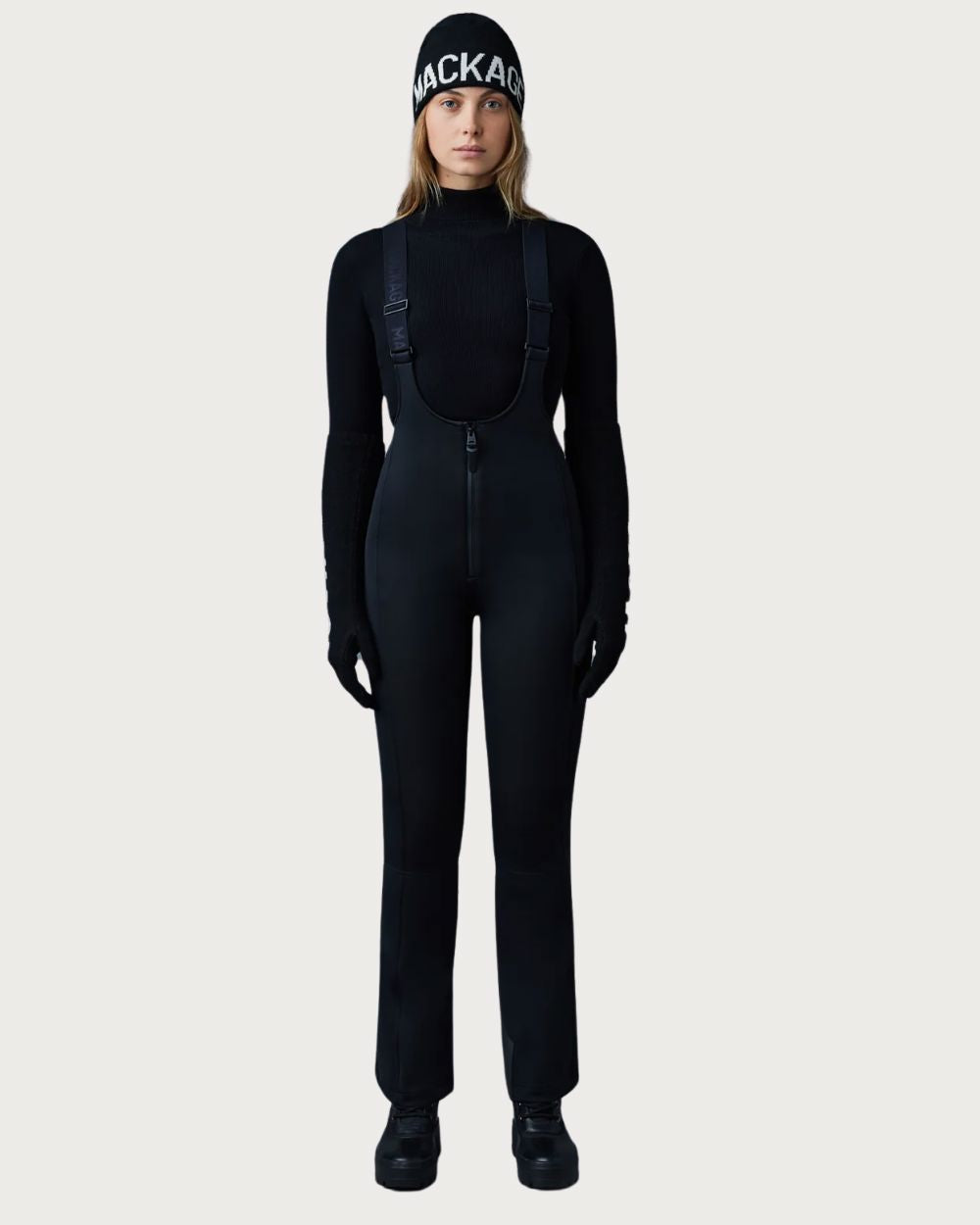 Womens Mackage Gia-R Bib Pant - Black Pants Mackage 