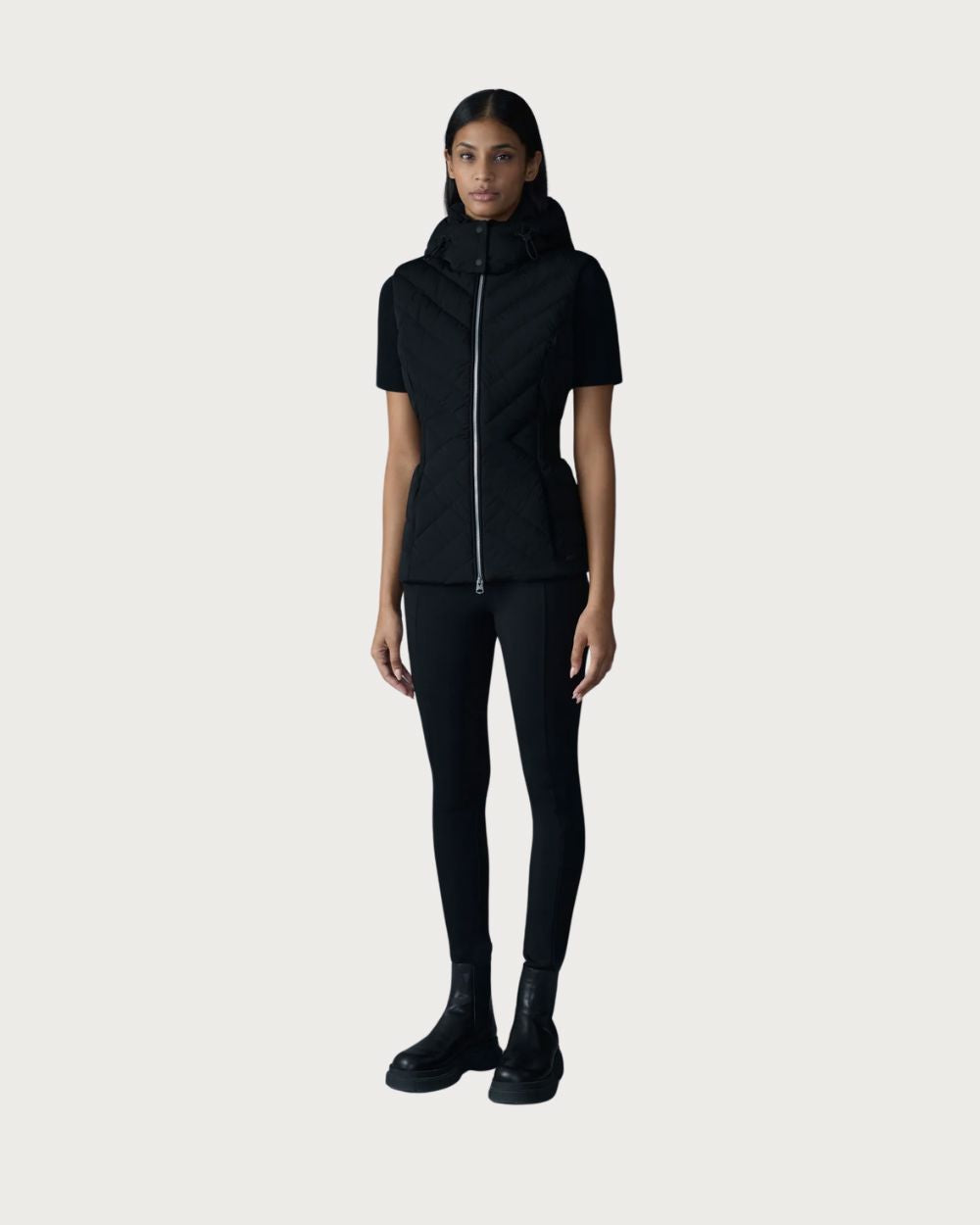 Womens Mackage Hoshi Vest - Black Après | Travel Mackage 