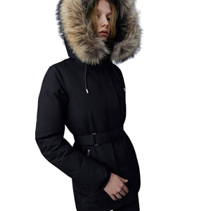 Womens Mackage Jeni-F 2-In-1 Down Parka Real Fur- Black