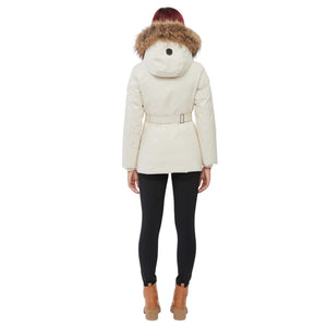 Womens Mackage Jeni-F 2-In-1 Down Parka Real Fur - Cream