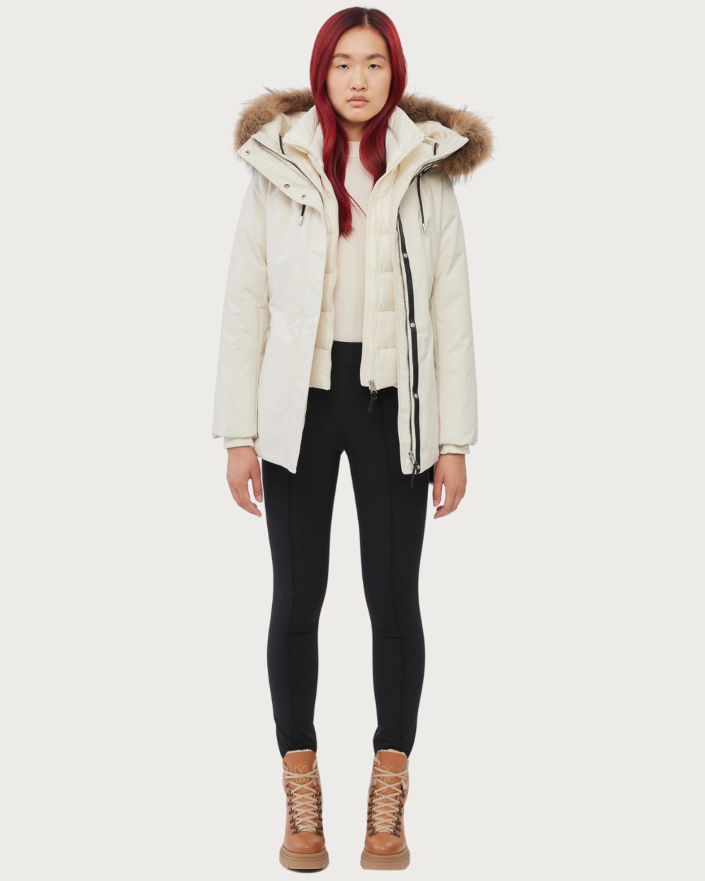 Womens Mackage Jeni-F 2-In-1 Down Parka Real Fur - Cream Après | Travel Mackage 