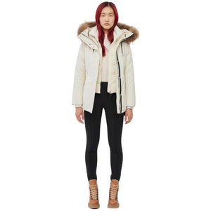 Womens Mackage Jeni-F 2-In-1 Down Parka Real Fur - Cream