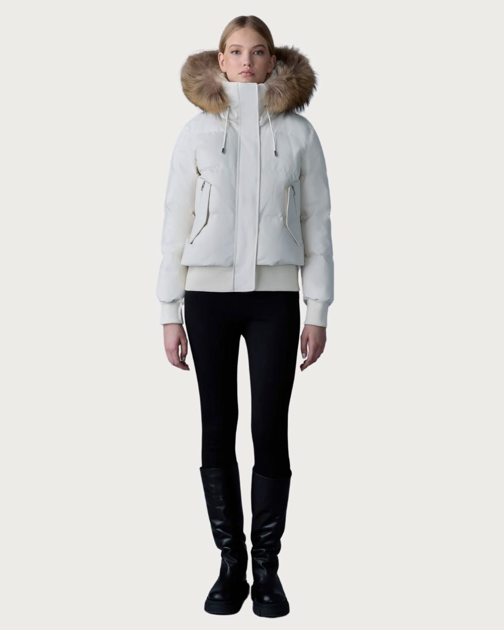 Womens Mackage Nefi-FZ Down Jacket - Cream Après | Travel Mackage 