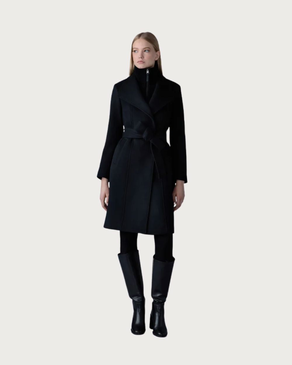 Womens Mackage Norita-Z 2-in-1 Double Face Wool Coat - Black Après | Travel Mackage 