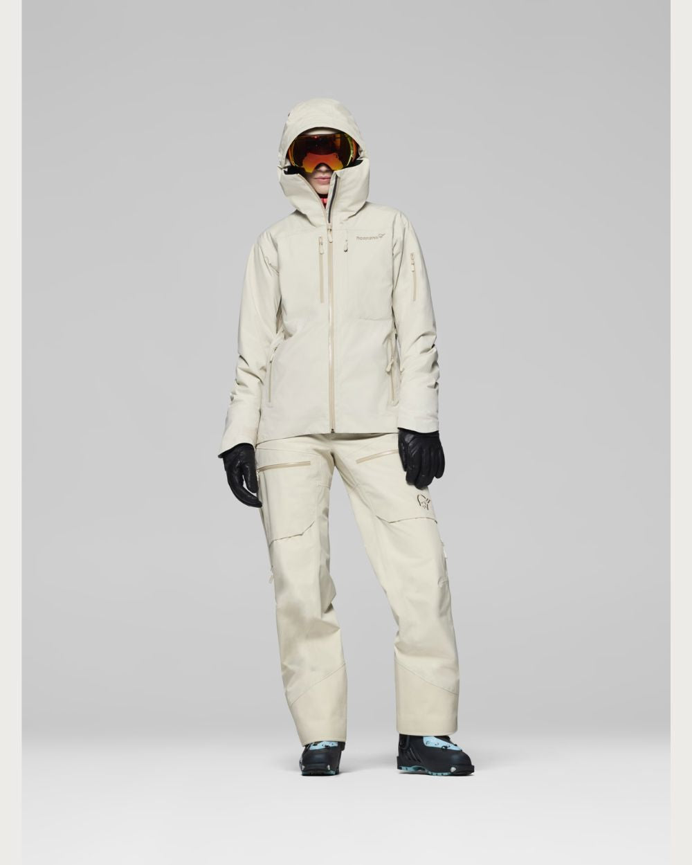 Womens Norrøna Lofoten Gore-Tex Insulated Jacket - Oatmeal Jackets Norrøna 