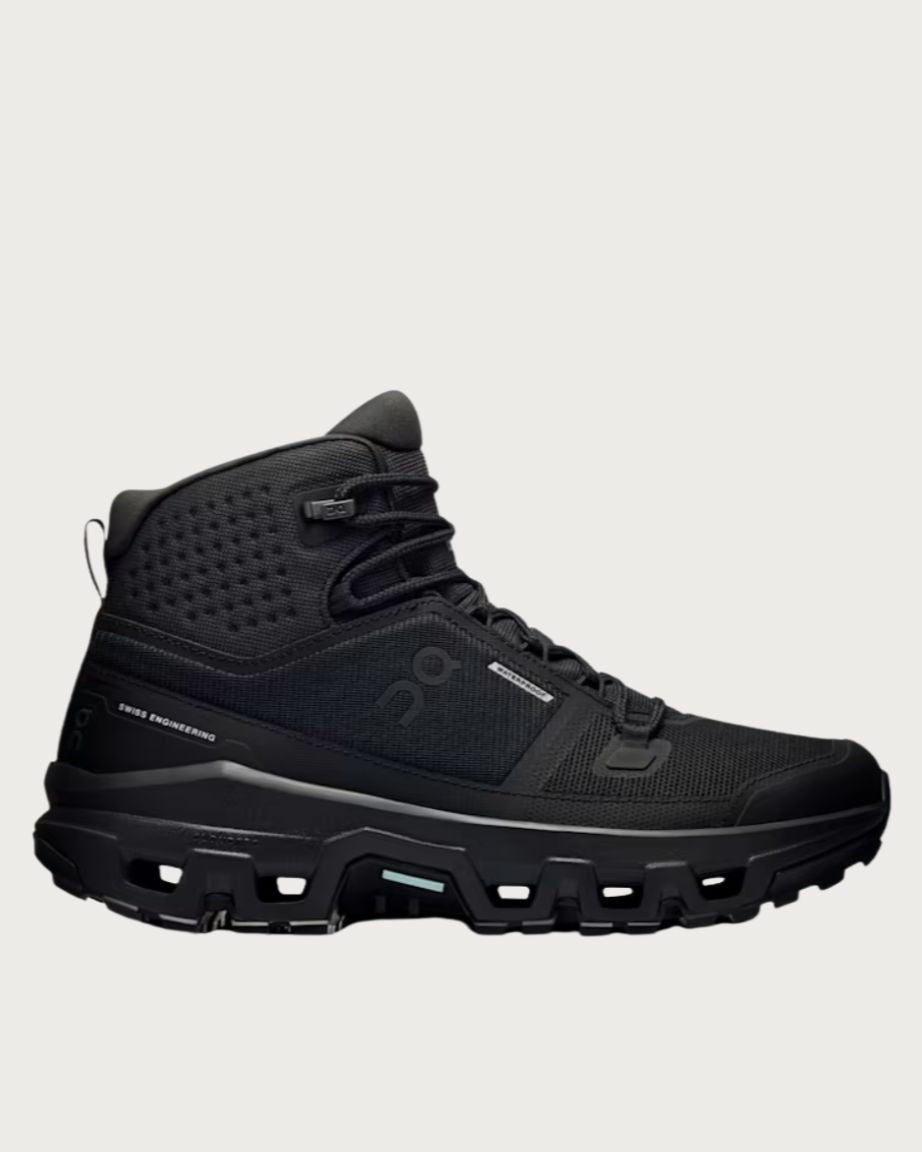 Womens On Cloudrock Mid Waterproof Boot - Black Footwear On Running 6US / 37EU 