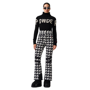 Womens Perfect Moment Aurora High Waist Flare Pant 25 - Houndstooth Black / Snow White Pants Perfect Moment 