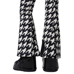 Womens Perfect Moment Aurora High Waist Flare Pant 25 - Houndstooth Black / Snow White Pants Perfect Moment 