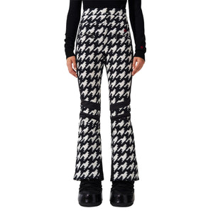 Womens Perfect Moment Aurora High Waist Flare Pant 25 - Houndstooth Black / Snow White Pants Perfect Moment 