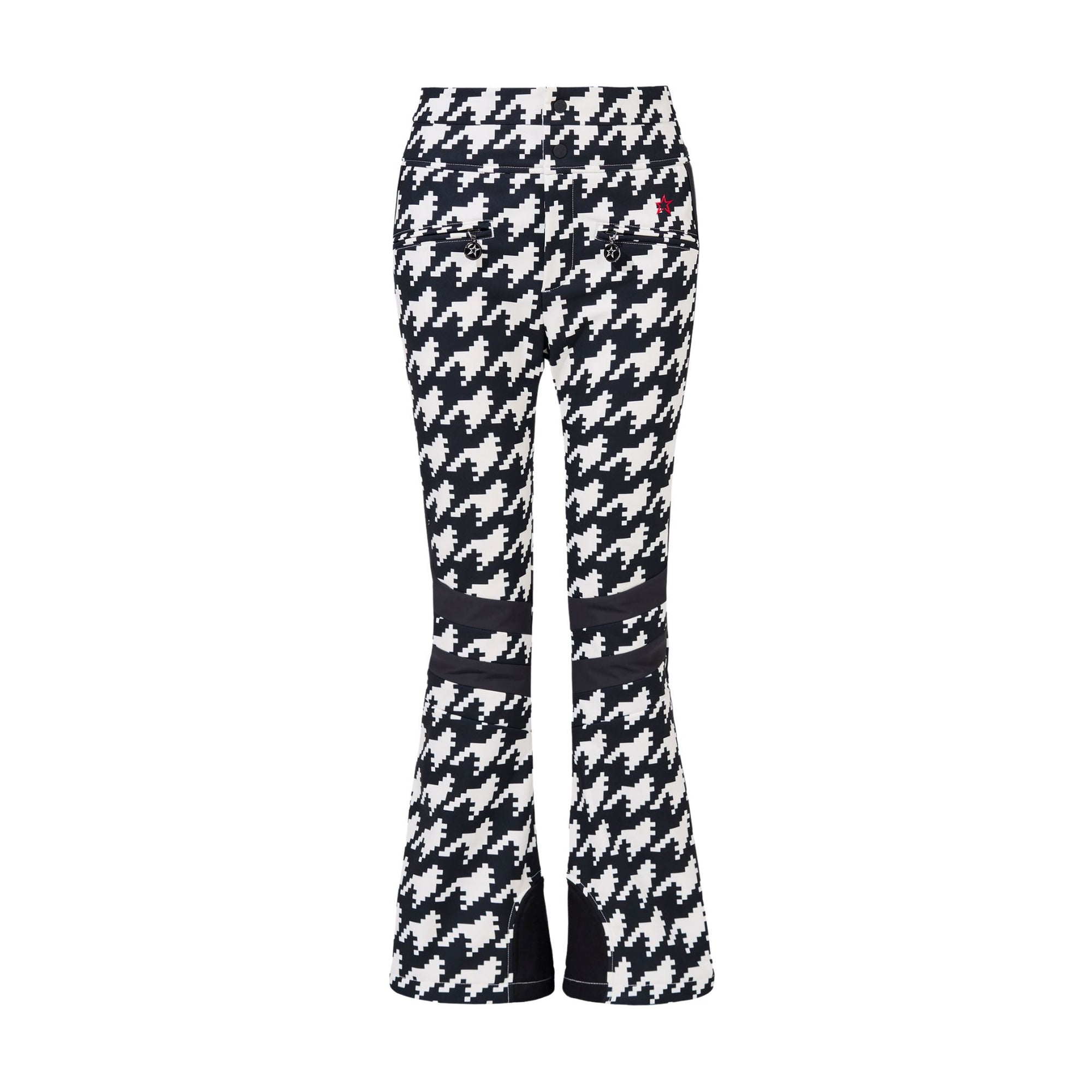 Womens Perfect Moment Aurora High Waist Flare Pant 25 - Houndstooth Black / Snow White Pants Perfect Moment XS INTL / 6-8 AU 